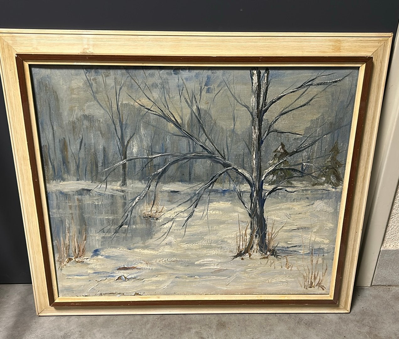 J vd Putten 33.  70 x 60 cm. Schilderij., Doek, Oud hollands, Ophalen of Verzenden, Landschap