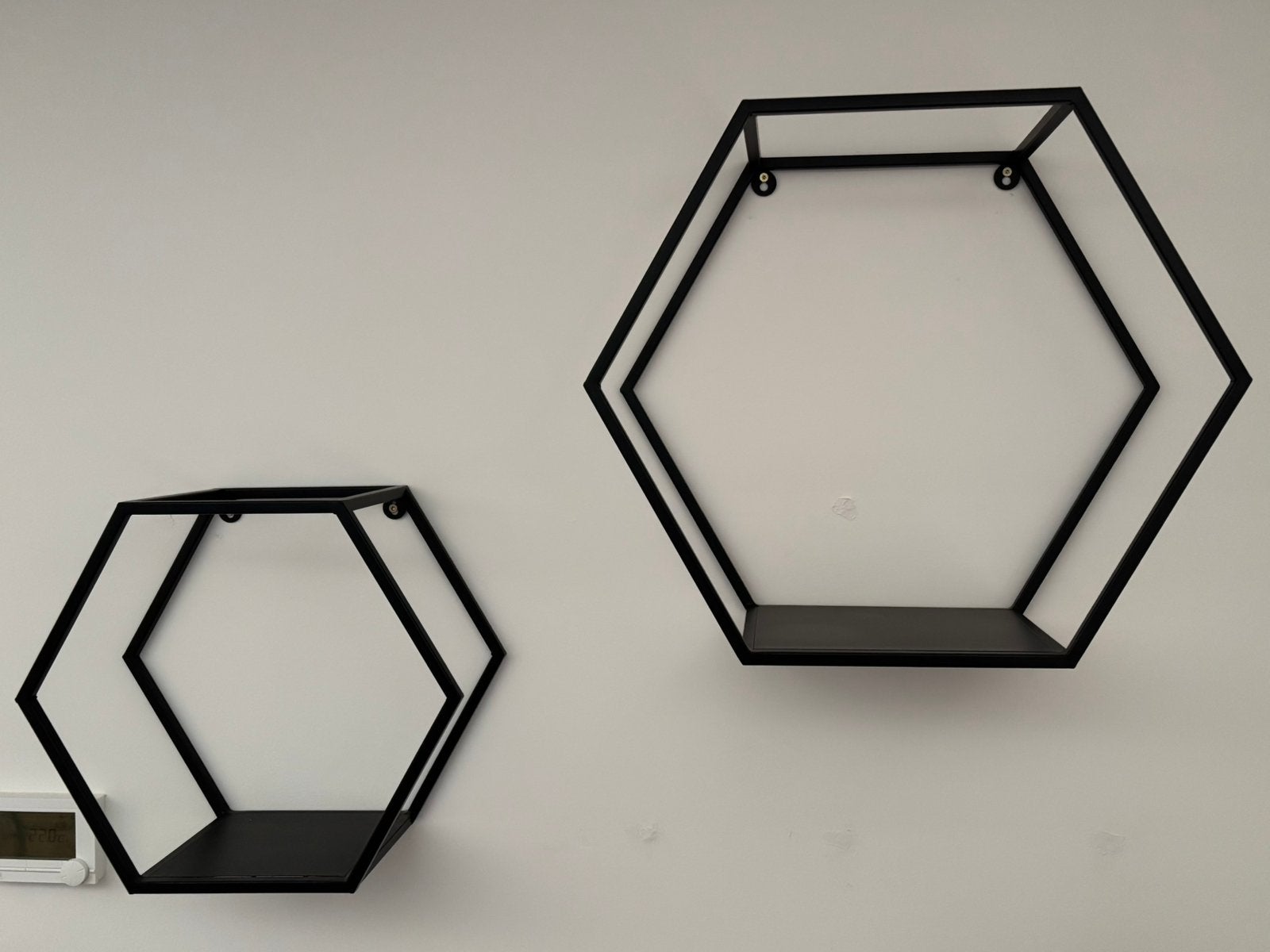 Hexagon wandrekken, Huis en Inrichting, Ophalen, Metaal, Industrieel, Zwart