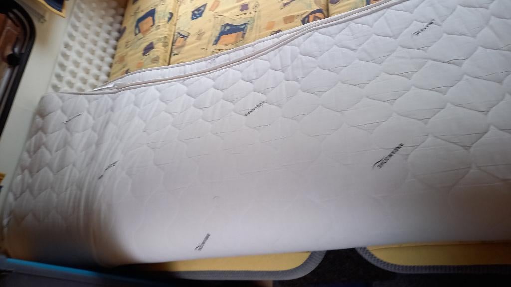 Topper voor bed 140 bij  2.00, Ophalen, Wit, Tweepersoons, 140 cm