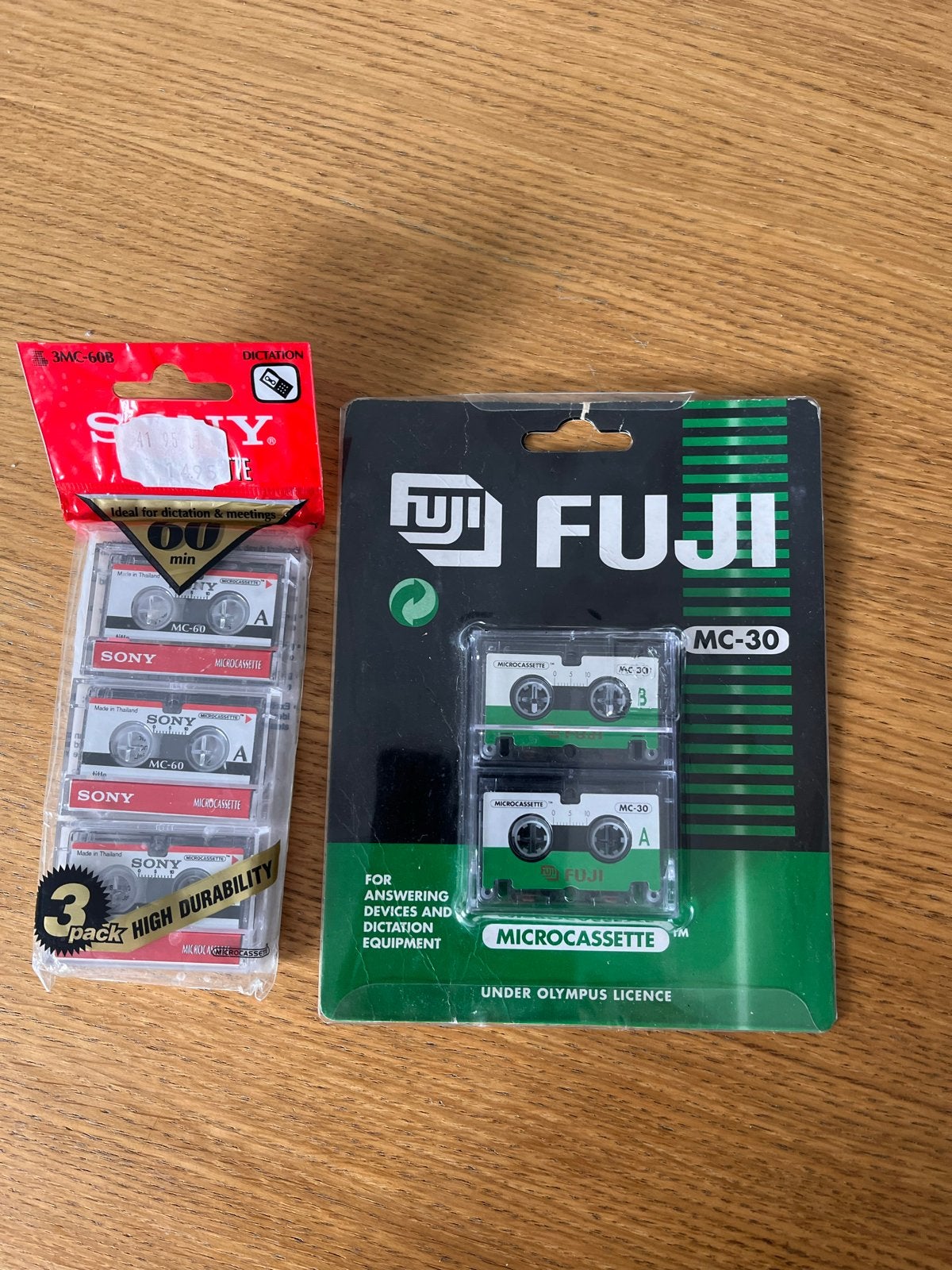 5 Microcassettebandjes: 3x Sony MC-60B + 2x Fuji MC-30, Ophalen, 2 t/m 25 bandjes, Overige genres, Nieuw in verpakking