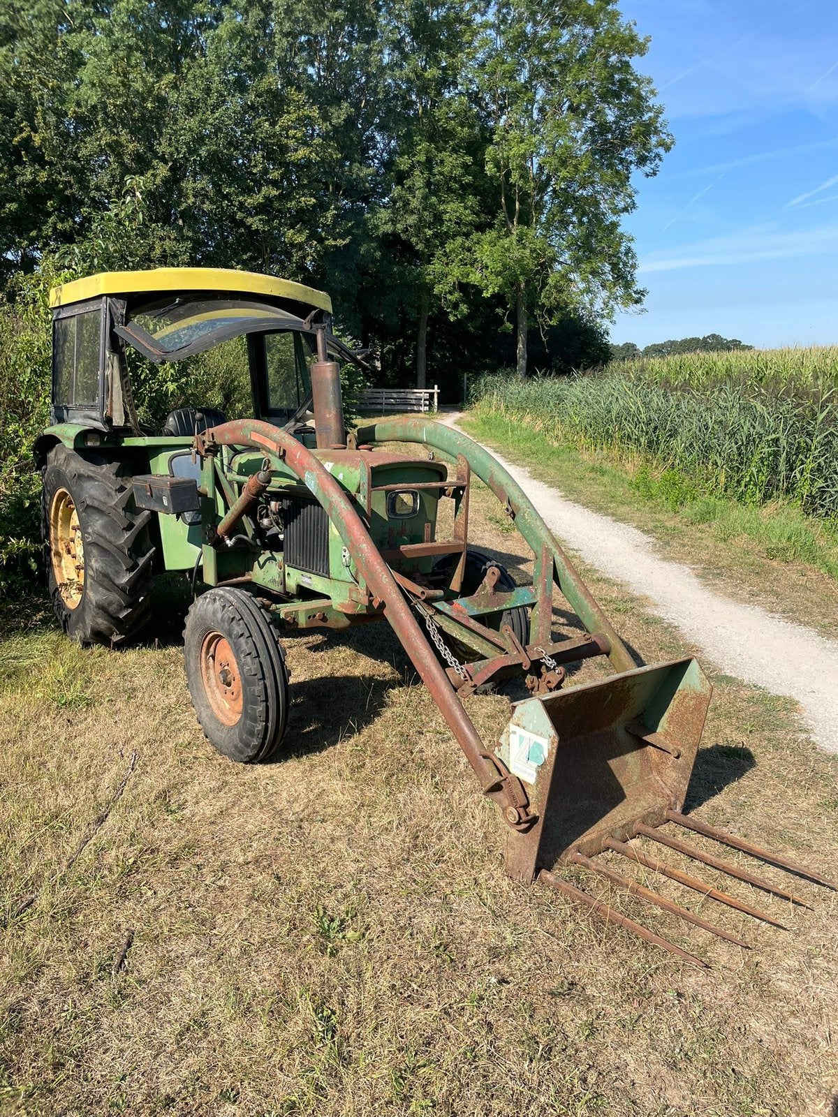 John Deere 1020 tractor met voorlader. Tractor trekker, Zakelijke goederen, Agrarisch | Tractoren, Ophalen, Gebruikt, Tot 80 Pk