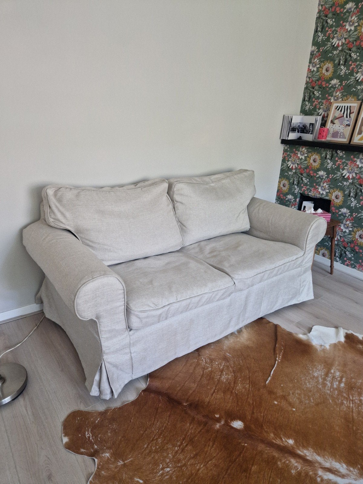IKEA Ektorp 2-zitsbank, Hillared beige, Ophalen, 150 tot 200 cm, Tweepersoons, 75 tot 100 cm