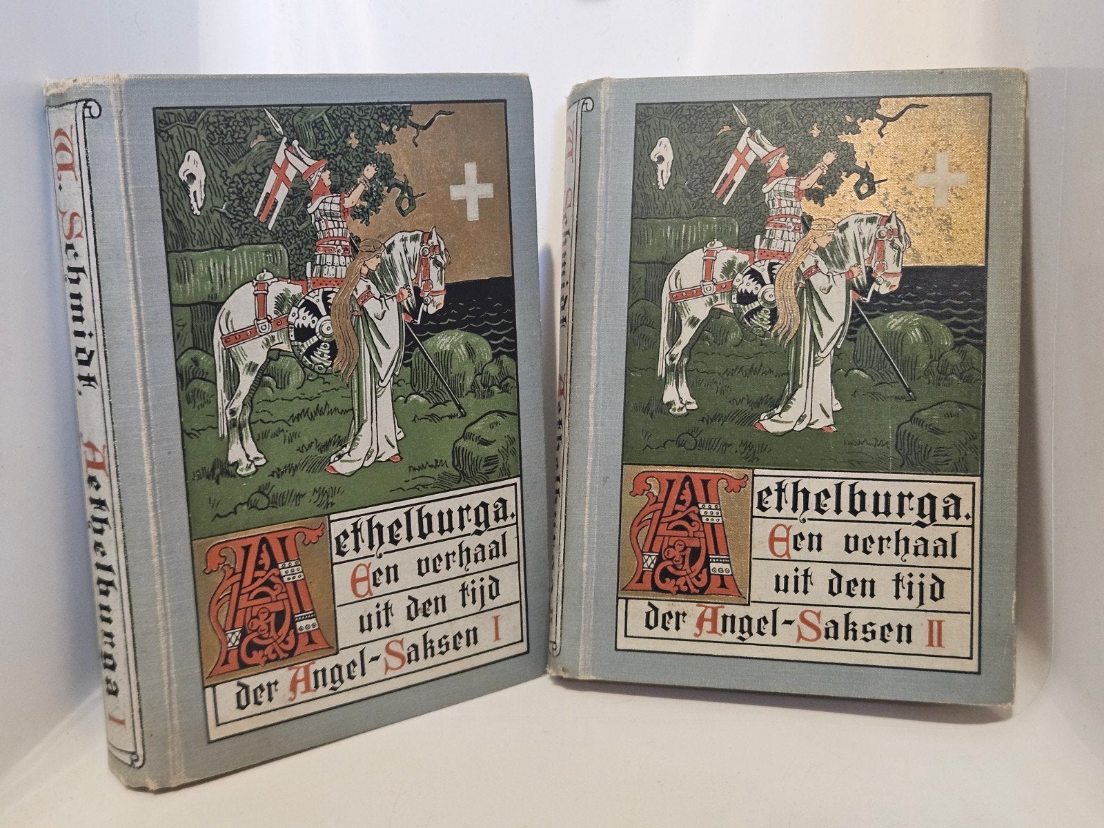 Set van 2 antieke boeken Aethelburga deel 1 en 2 1909, Verzenden, W. Schmidt
