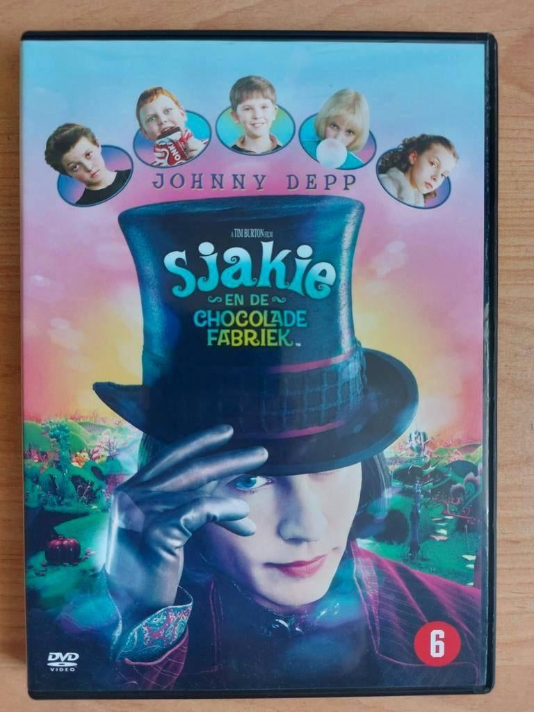 Sjakie en de Chocoladefabriek - Johnny Depp, Cd's en Dvd's, Dvd's | Komedie, Alle leeftijden, Ophalen of Verzenden, Zo goed als nieuw
