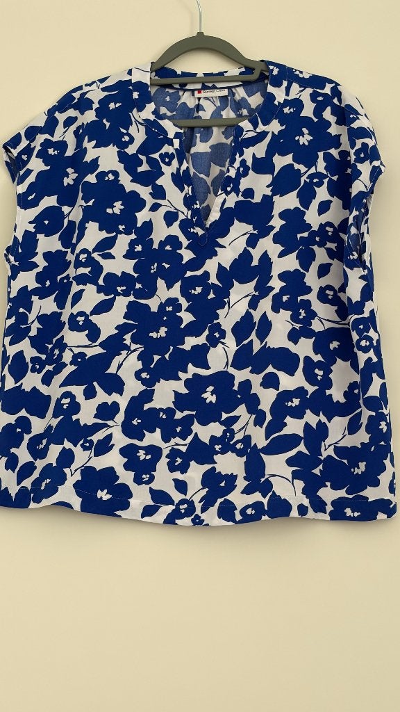 Street One blouse/top wit met blauwe bloemen – maat M/L, Maat 38/40 (M), Wit, Street One, Ophalen of Verzenden