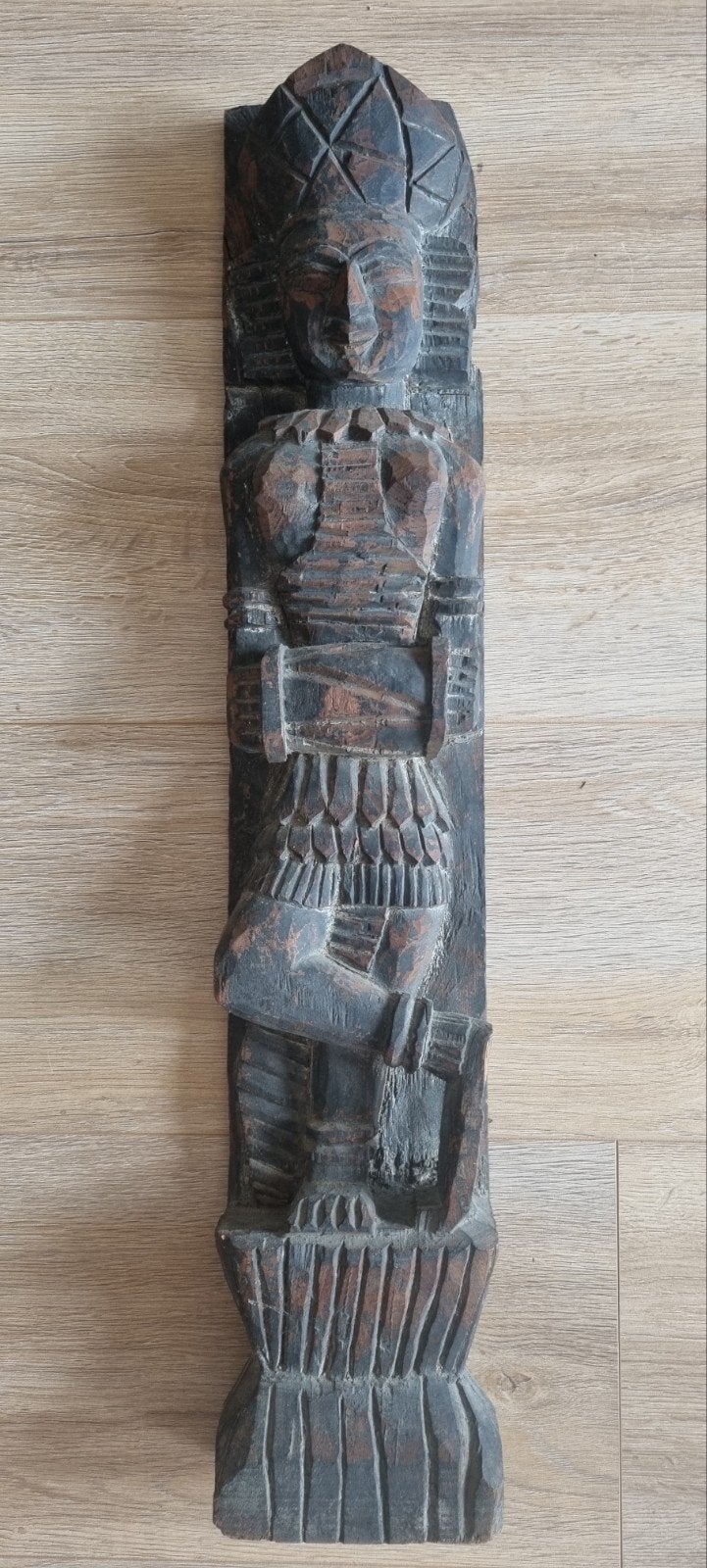 Antiek Indiaas Tempelfragment-Handgesnede muzikant (80 cm), Ophalen