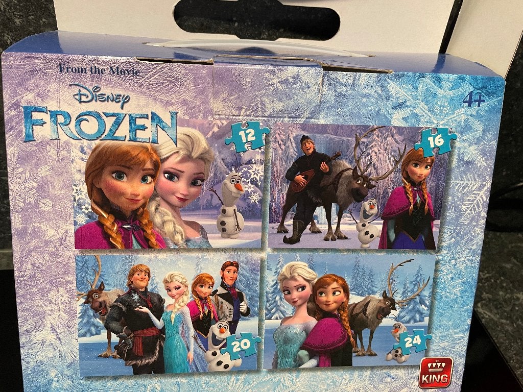 Vier "Frozen" legpuzzels, Ophalen of Verzenden, Meer dan 50 stukjes, Zo goed als nieuw, 4 tot 6 jaar
