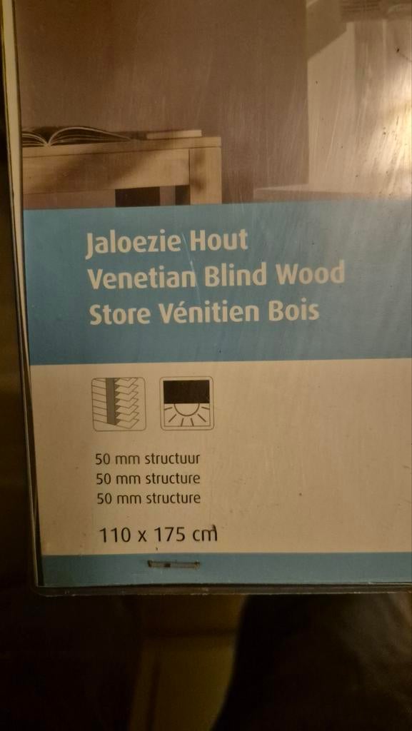 Jaloezie hout antraciet grijs 110 x 175 cm, 100 tot 150 cm, Nieuw, Ophalen of Verzenden, 150 tot 200 cm