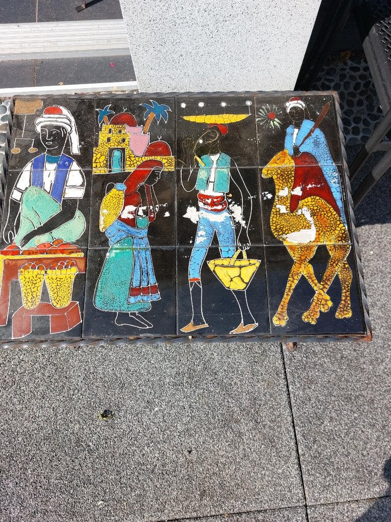 Mooi vintage bijzet tafeltje met mooie afbeeldingen, Antiek en Kunst, Antiek | Meubels | Tafels, Ophalen