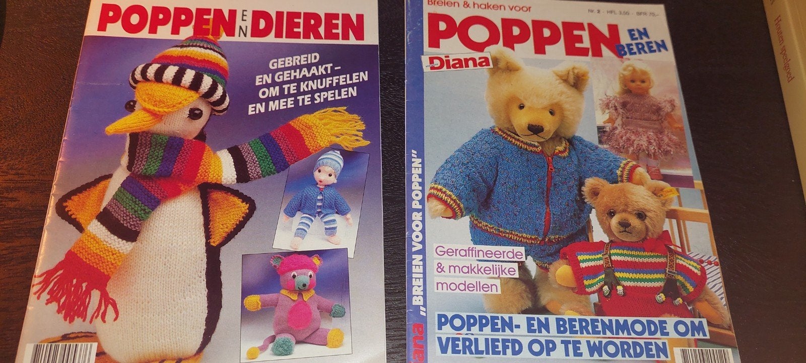 2x PATROON-BLAD DIANA POPPEN BEREN KLEDING  BREIEN/HAKEN +, Ophalen of Verzenden, Gebruikt, Breien of Haken, Patroon of Boek