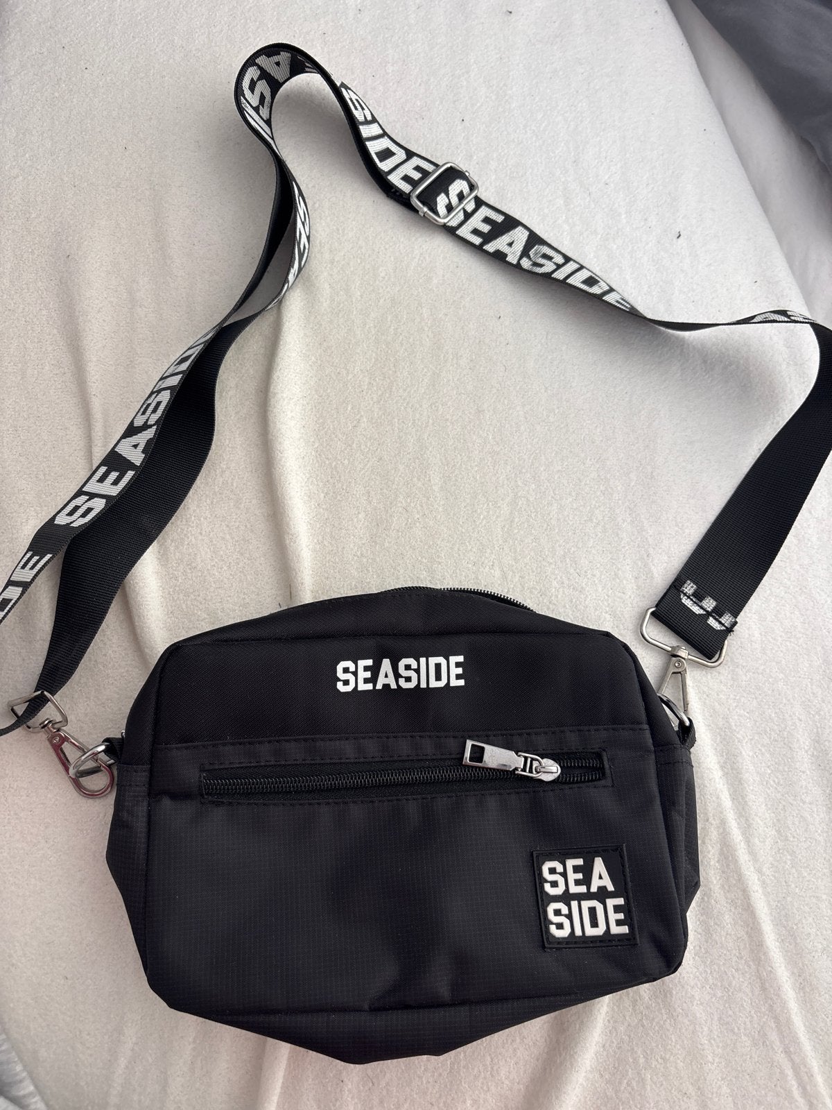 Zwart schoudertasje 'Seaside', Ophalen, Gebruikt, Zwart, Schoudertasje