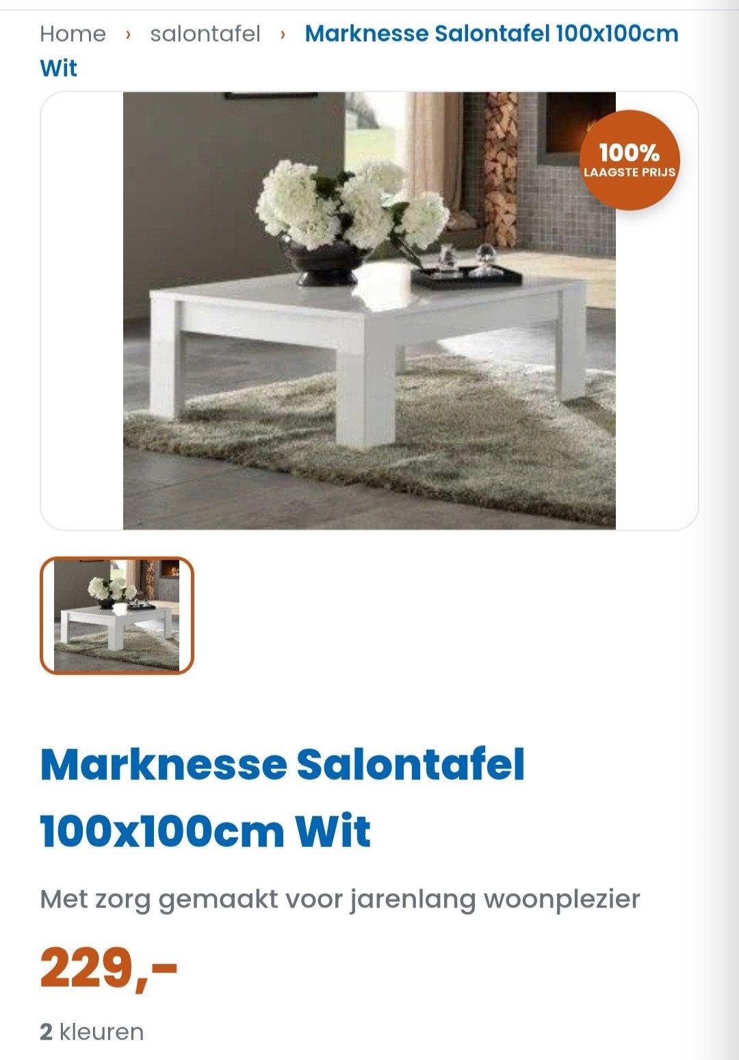 salontafel te koop, Huis en Inrichting, Tafels | Salontafels, Ophalen, Gebruikt, 100 tot 150 cm, 50 tot 100 cm