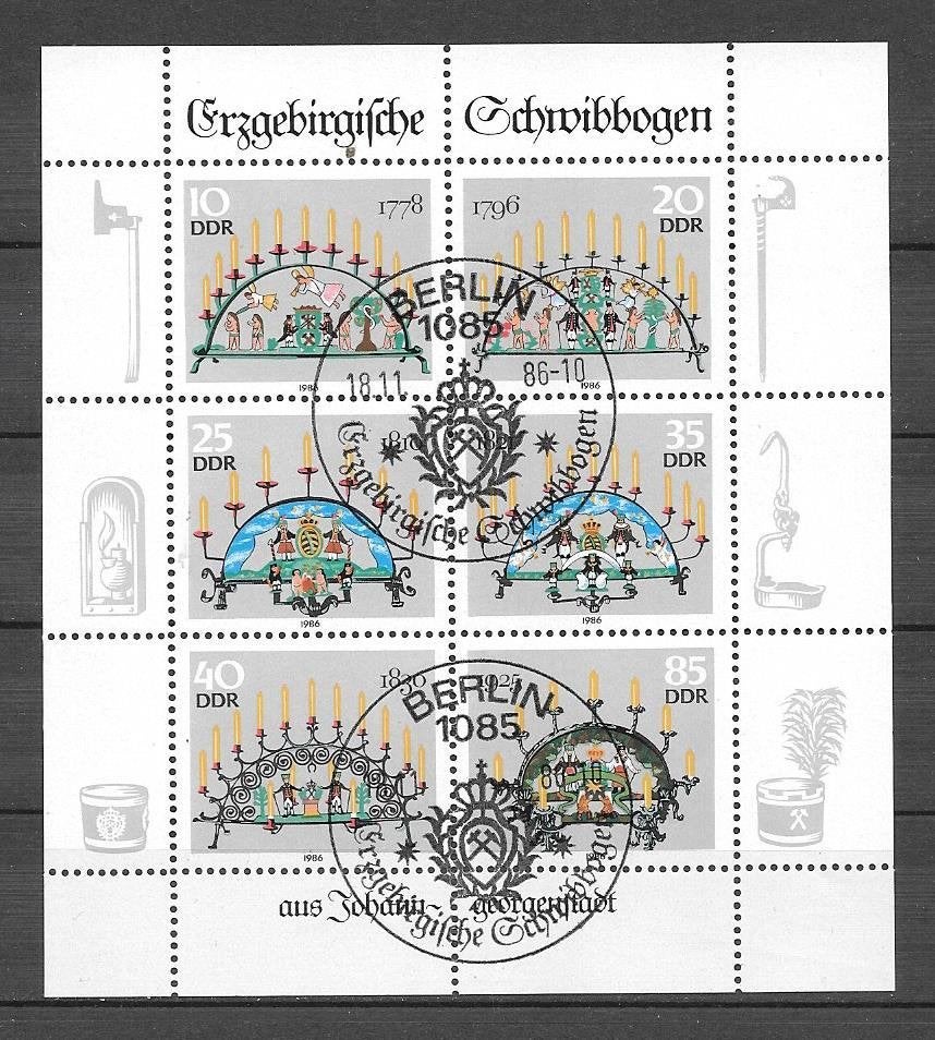 Duitsland - DDR 1986  Schwibbogen, Verzenden, DDR, Gestempeld