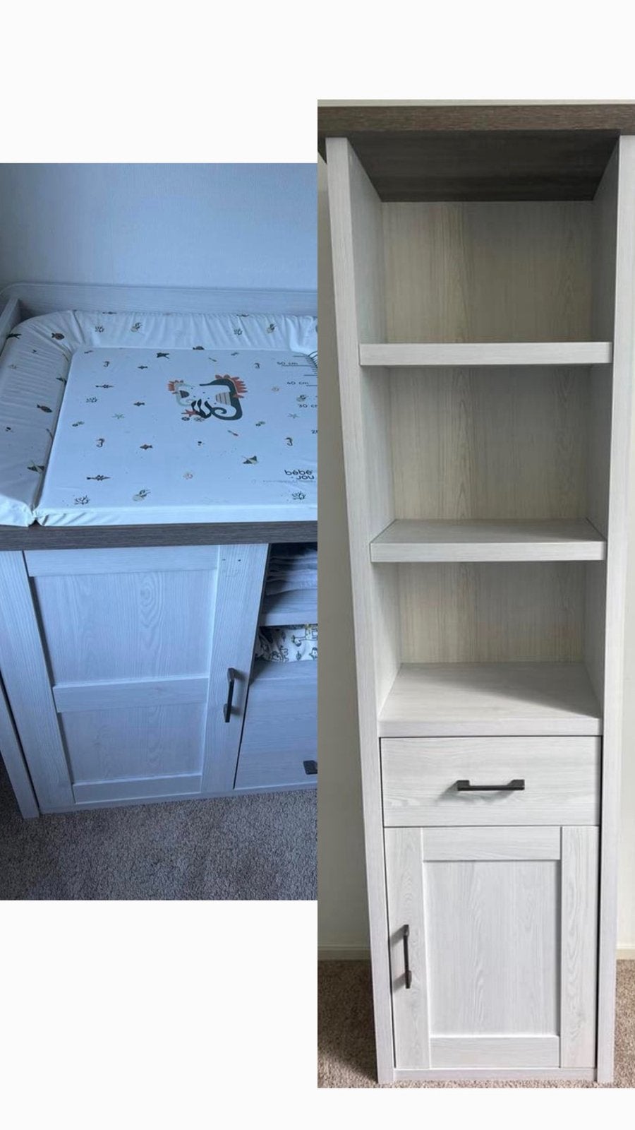 Set – commode / aankleedtafel + hoge ladekast, Huis en Inrichting, Zo goed als nieuw, Minder dan 100 cm, 25 tot 50 cm, 50 tot 100 cm
