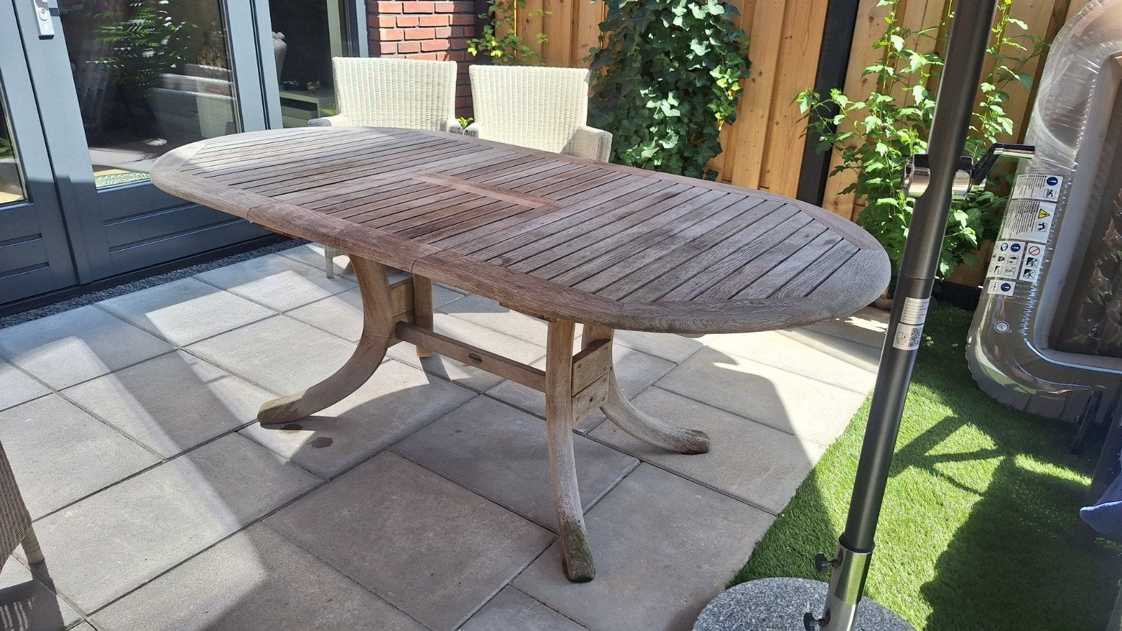 Teak Tuintafel ovaal (uitschuifbaar)!  Mooie kwaliteit!, Tuin en Terras, Tuintafels, Ophalen, Ovaal, Teakhout