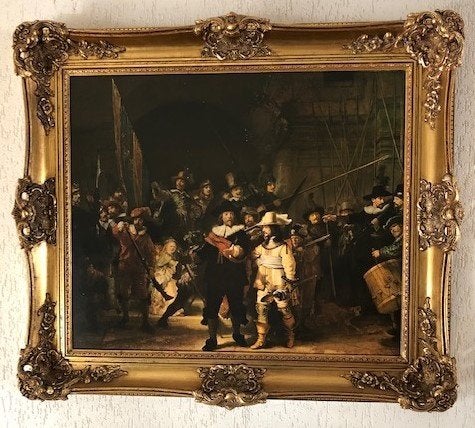 Brocante lijst, goudkleurig, Ophalen, Kunststof, Gebruikt, Schilderijlijst