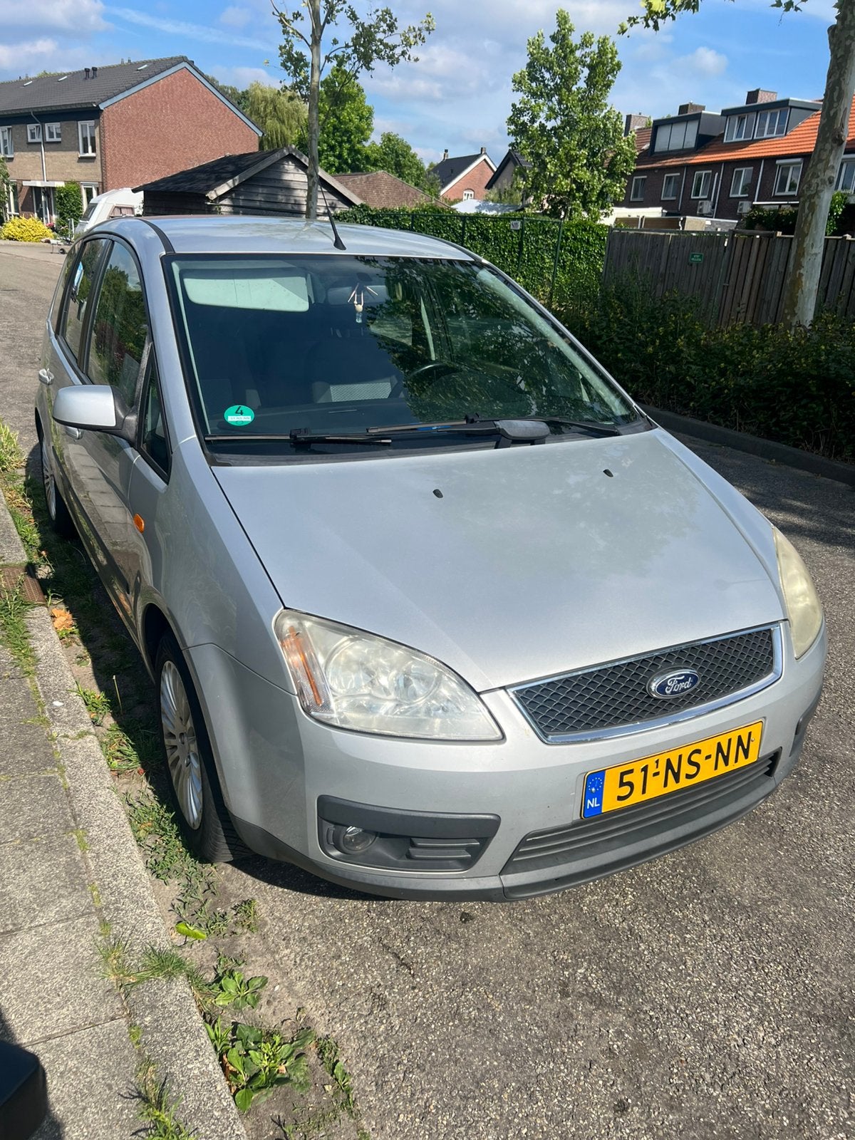 Ford C-Max 1.6 74KW 2004 Grijs, Auto's, Ford, C-Max, Benzine, B, MPV, Handgeschakeld, Origineel Nederlands, Zilver of Grijs, Grijs