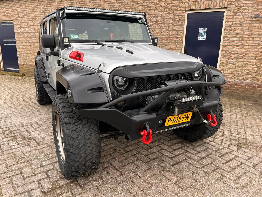 Jeep Wrangler Sahara!!!! 1000 KORTING!!! Extreem, 450 kg, Zwart, 2000 kg, Lederen bekleding