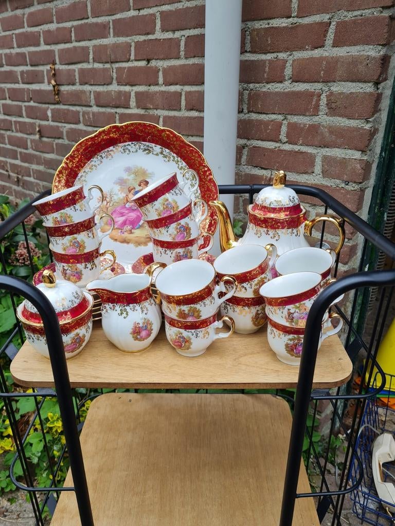 Bavaria germany gold servies antiek / vintage, Antiek en Kunst, Antiek | Servies compleet, Ophalen