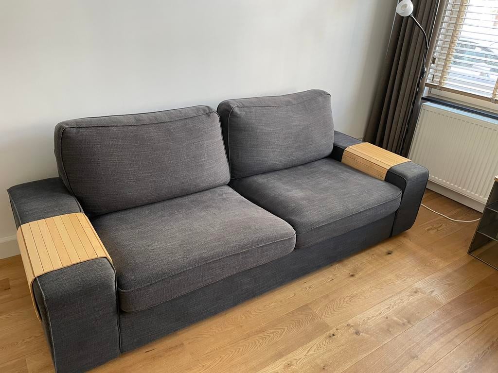 Ikea antraciet KIVIK 2-zitsbank en 3-zitsbank, Tweepersoons, 75 tot 100 cm, Ophalen of Verzenden, Zo goed als nieuw