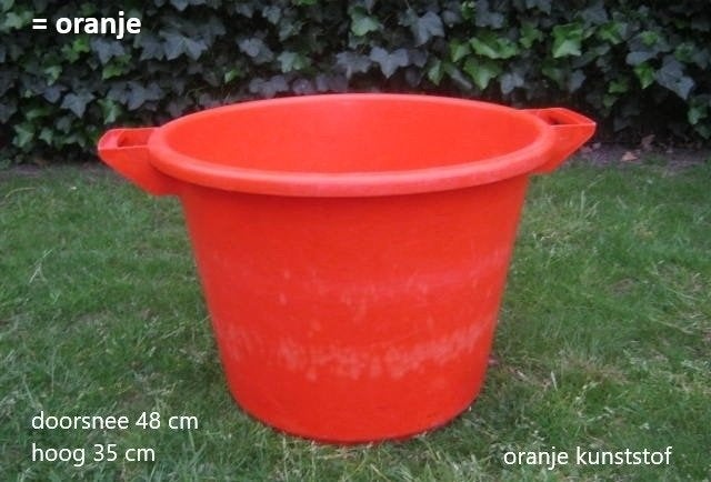 stevige vintage kunststof wasmand aardappel-oogstmand oranje, Ophalen, Gebruikt, Overige typen, Rond