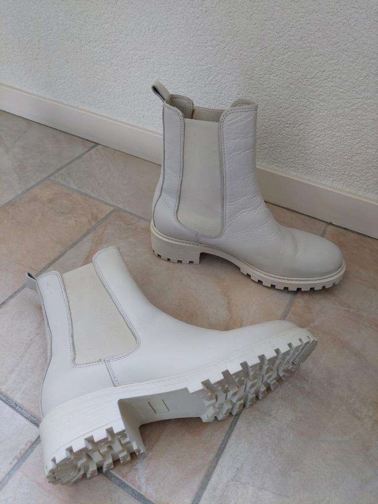 5th Avenue - chelsea boots leer - maat 38 - 1x gedragen, Wit, Lage of Enkellaarzen, Ophalen of Verzenden, Zo goed als nieuw