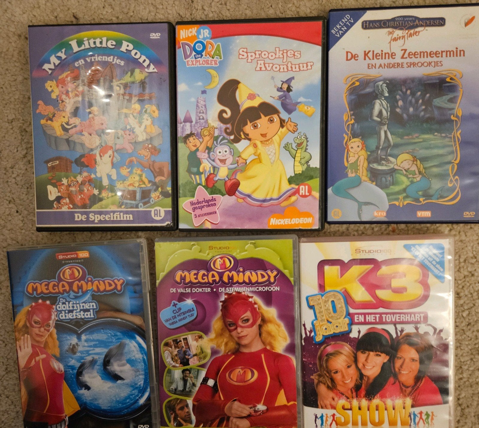 Dvds Mega Mindy, K3, My little pony, Gebruikt, Alle leeftijden, Familie, Film