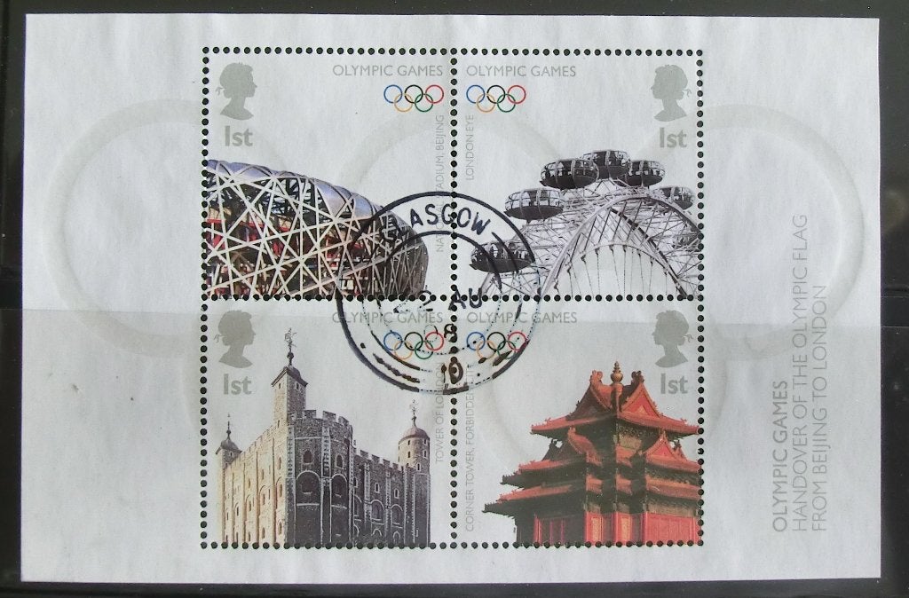 Handover Olympic flag blok gest, Ophalen of Verzenden, Gestempeld