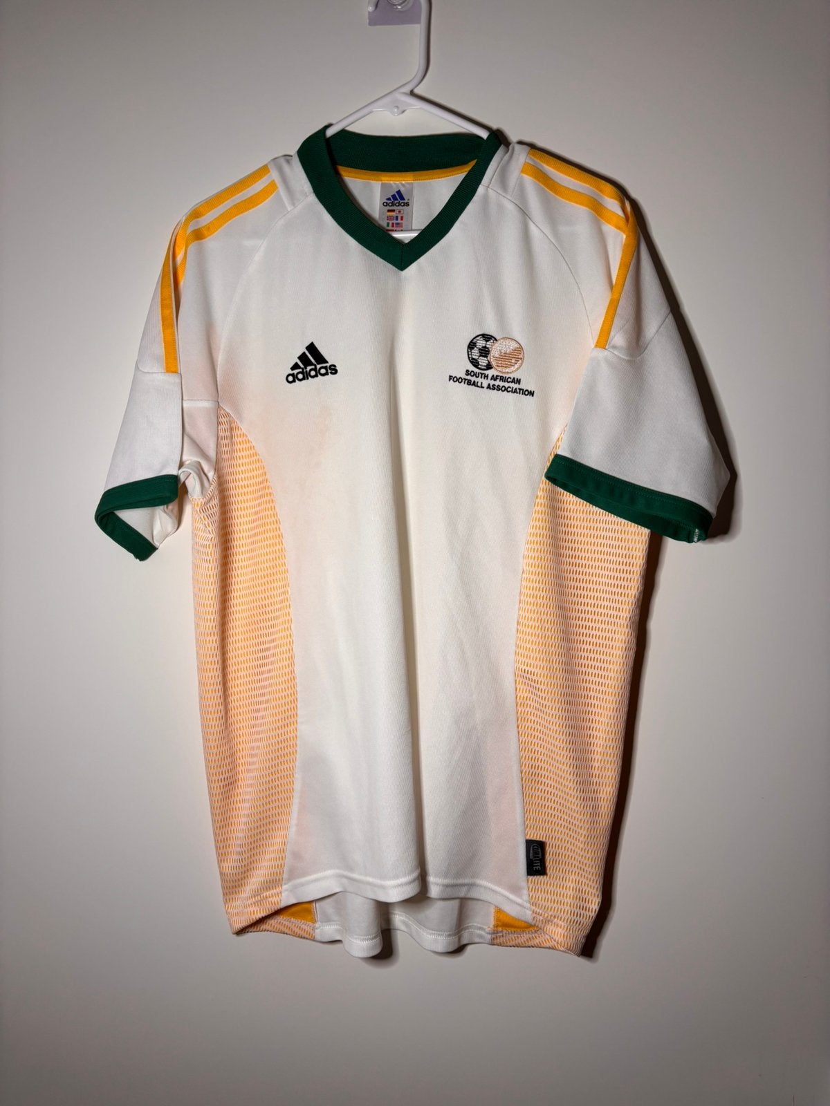 Zuid-Afrika Uitshirt Voetbalshirt 2002 adidas - Maat M, Verzenden, Zo goed als nieuw, Buitenlandse clubs, Shirt