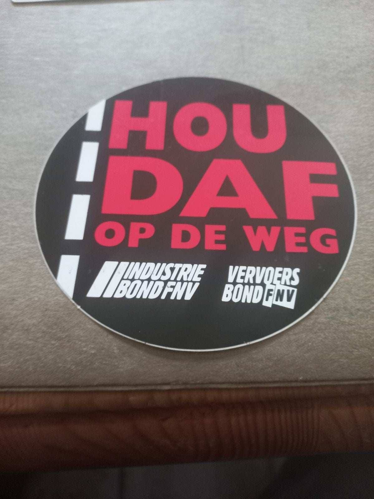 DAF Op De Weg Sticker - Industrie & Vervoersbond FNV, Ophalen of Verzenden