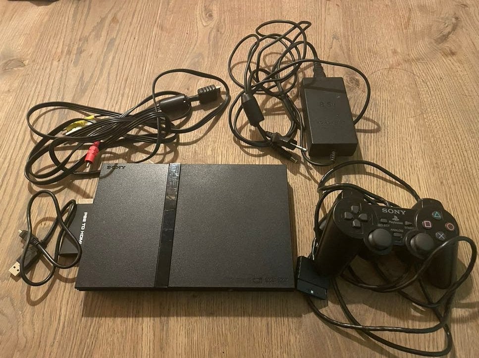 PlayStation 2 Slim met controller en HDMI adapter, Ophalen of Verzenden, Gebruikt