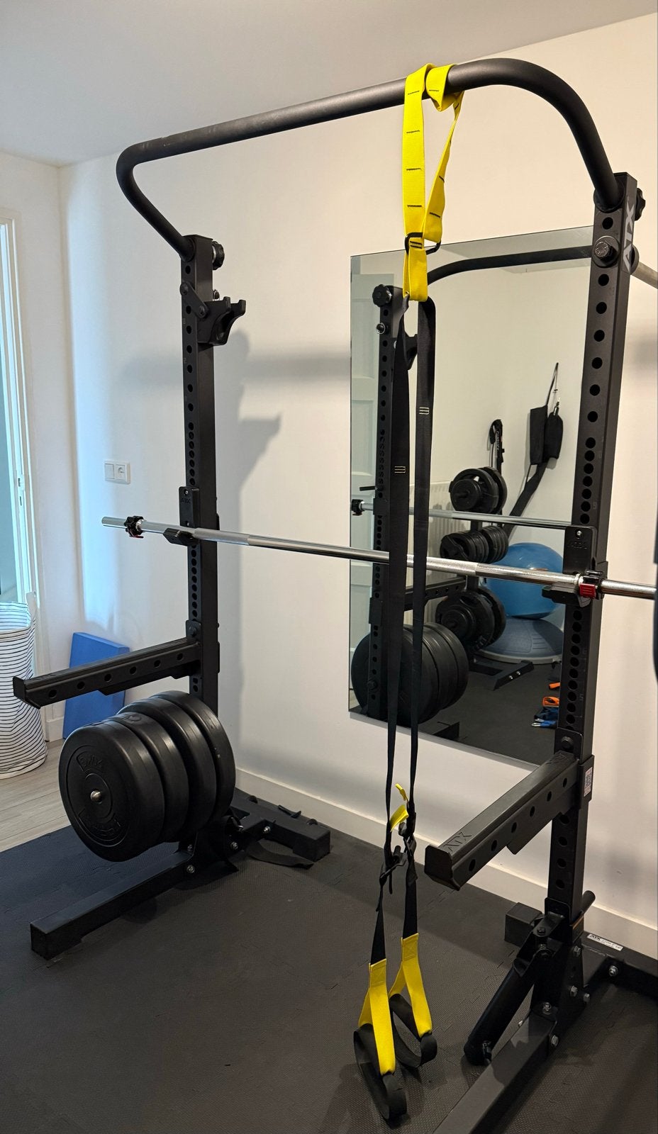 Complete ATX Squat Stands & Tunturi Bankje Fitness Set, Sport en Fitness, Fitnessmaterialen, Ophalen, Gebruikt, Benen, Fitnessbank
