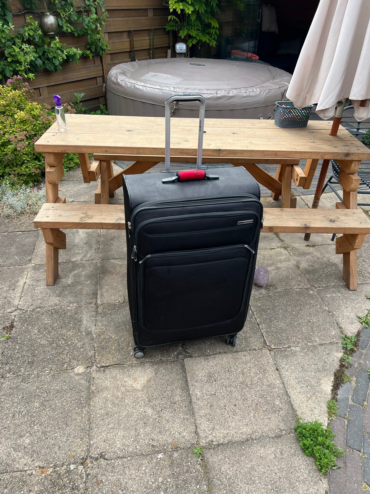 Samsonite Koffer Zwart met Wieltjes en Uitschuifbare Handgre, Ophalen, Gebruikt, Zwart, 60 tot 80 cm