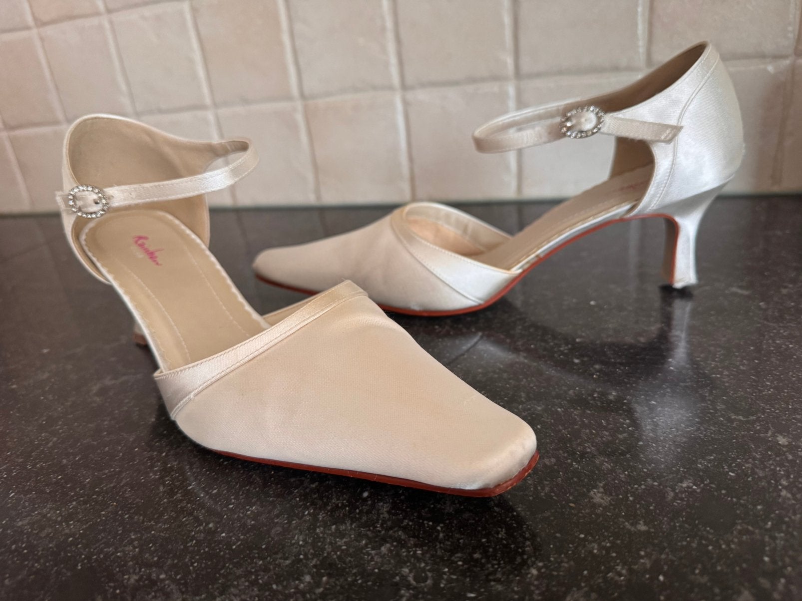 Bruidsschoenen, maat 38,5, Ophalen of Verzenden, Zo goed als nieuw, Wit, Schoenen