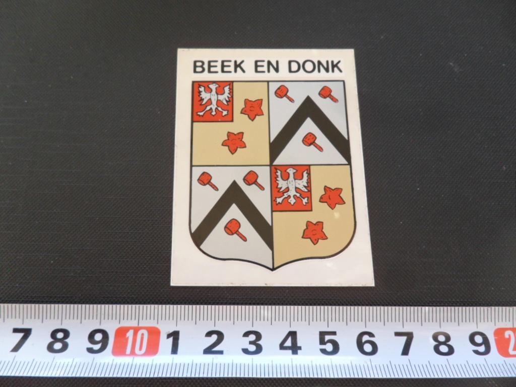 sticker Wapen Beek en Donk  Noord - Brabant, Ophalen, Zo goed als nieuw