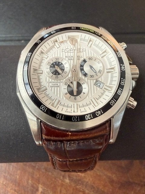 Zwitsers horloge, Leer, Staal, Polshorloge, Zo goed als nieuw