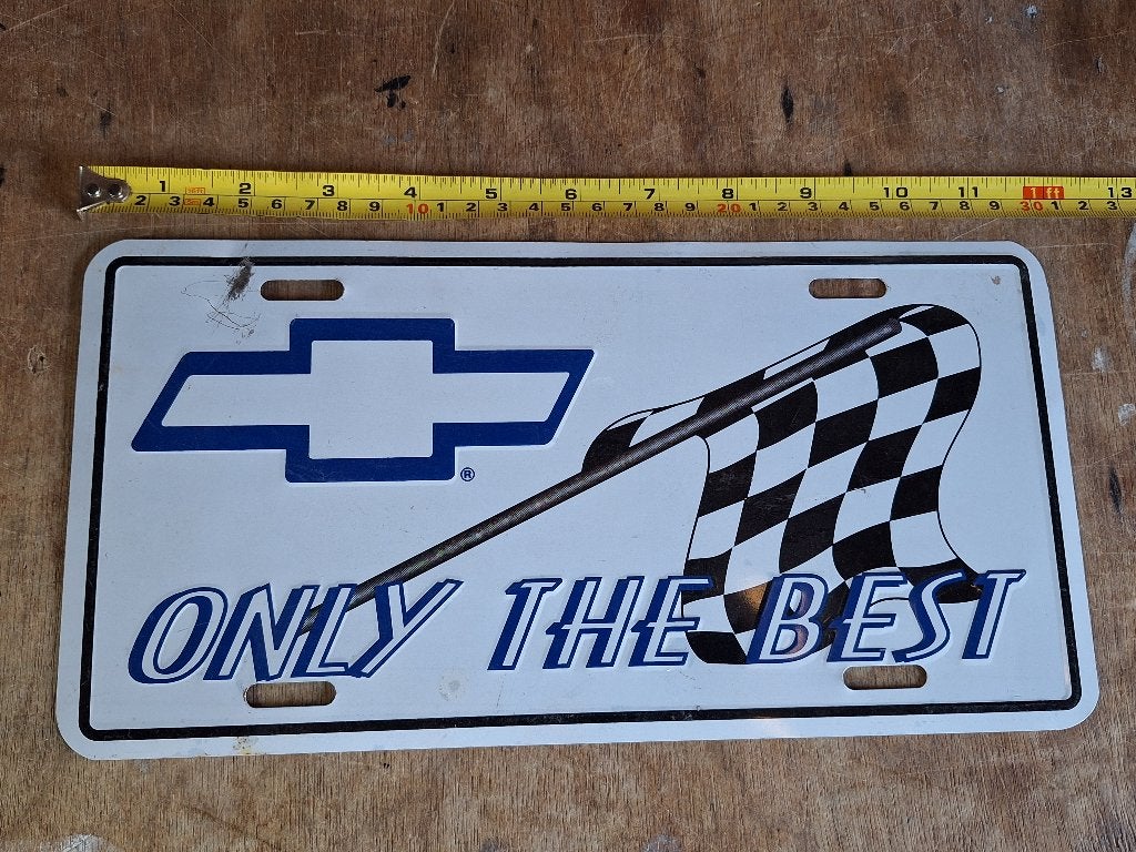 Vintage blikken auto nummerbord Chevrolet only the best 1995, Ophalen of Verzenden, Gebruikt