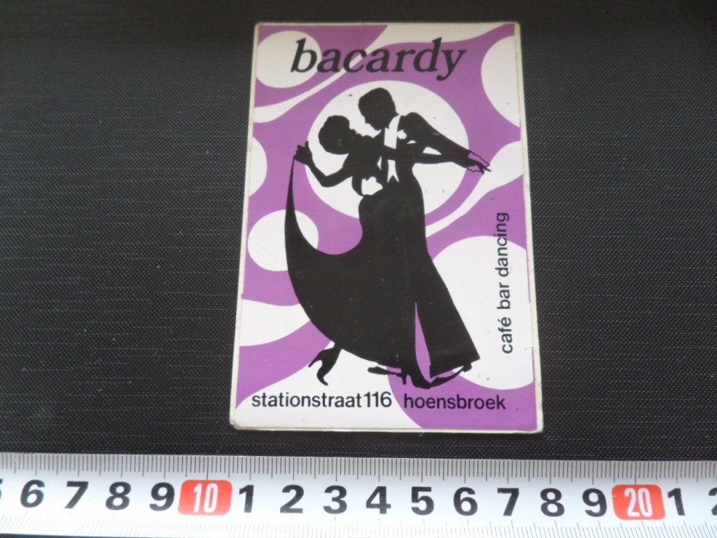 sticker Hoensbroek BACARDY café bar dancing Stationsstraat, Ophalen, Zo goed als nieuw