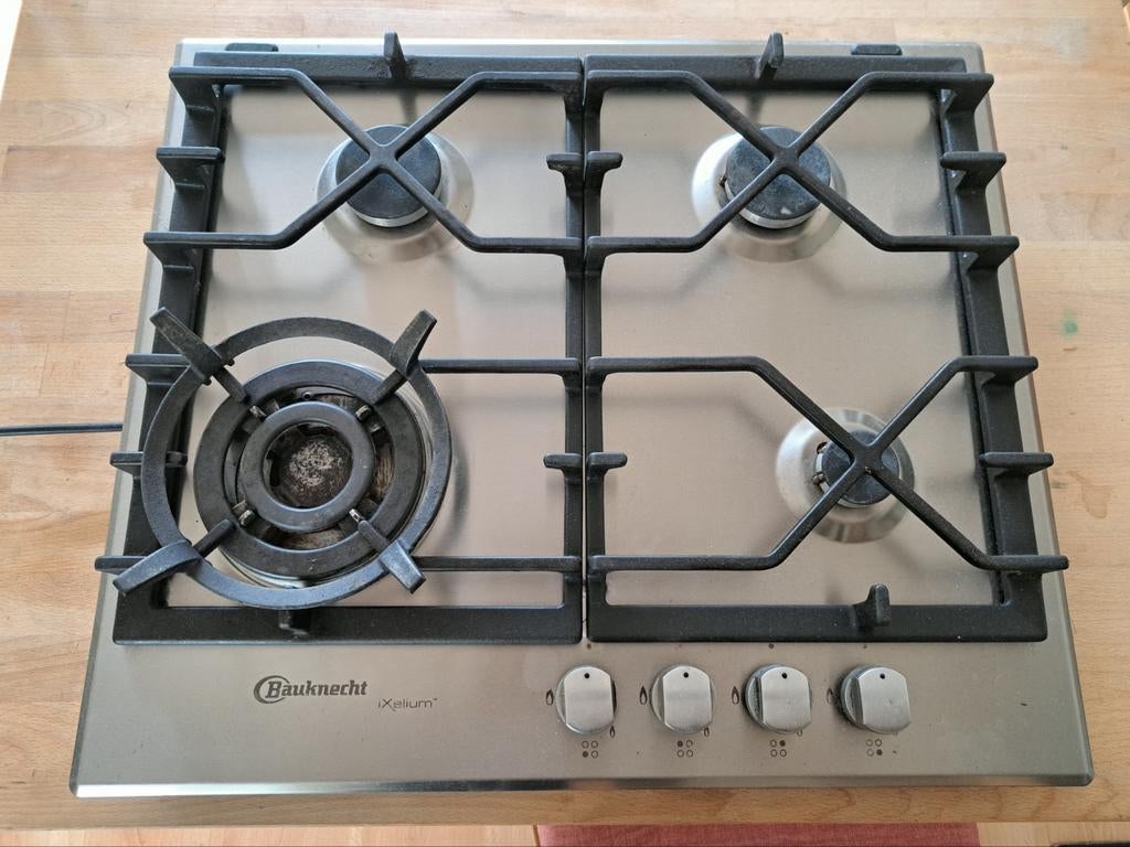Bauknecht inbouwgasplaat met wokpit, Ophalen of Verzenden, Inbouw, Keramisch, 4 kookzones