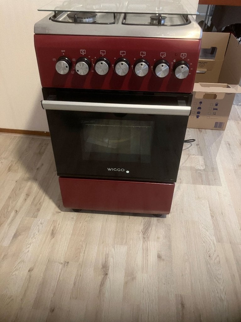 Gasfornuis met elektrische oven, Witgoed en Apparatuur, Ophalen, Gebruikt, Hete lucht, 4 kookzones