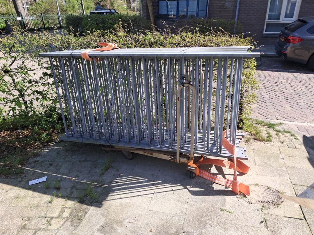 Gegalvaniseerde metalen hekwerken - ca. 20 meter lengte, Ophalen, Gebruikt, IJzer, Overige typen