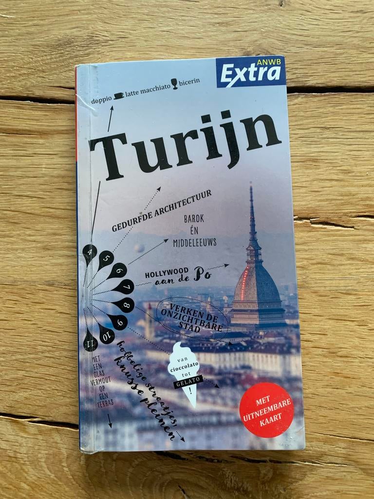 ANWB Extra Reisgids Turijn met uitneembare kaart, Europa, Ophalen of Verzenden, Zo goed als nieuw, Reisgids of -boek