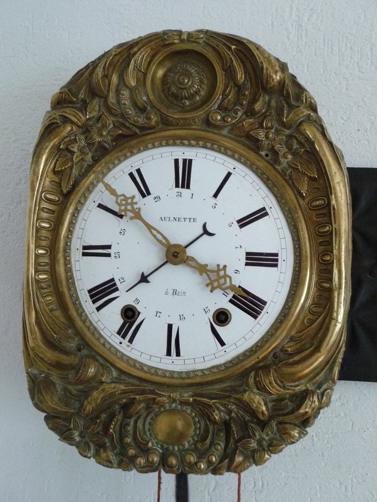 mooie oude comtoise geheel origineel uit 1880, Ophalen of Verzenden