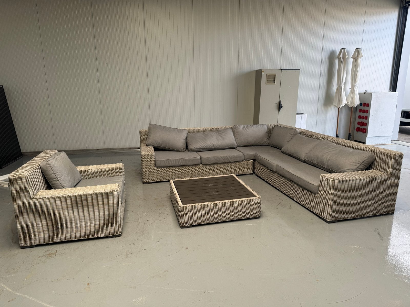 Complete Beach 7 Loungeset met Hoekbank, Stoel en Tafel, Tuin en Terras, Gebruikt, Meer dan 8 zitplaatsen, Ophalen of Verzenden