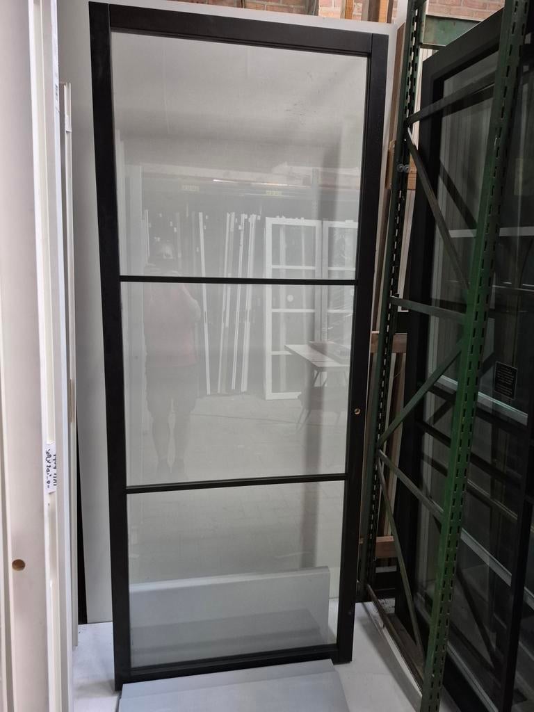 93x231,5cm binnendeur stomp R staallook zwart JHD8, Ophalen, 80 tot 100 cm, Binnendeur, Nieuw