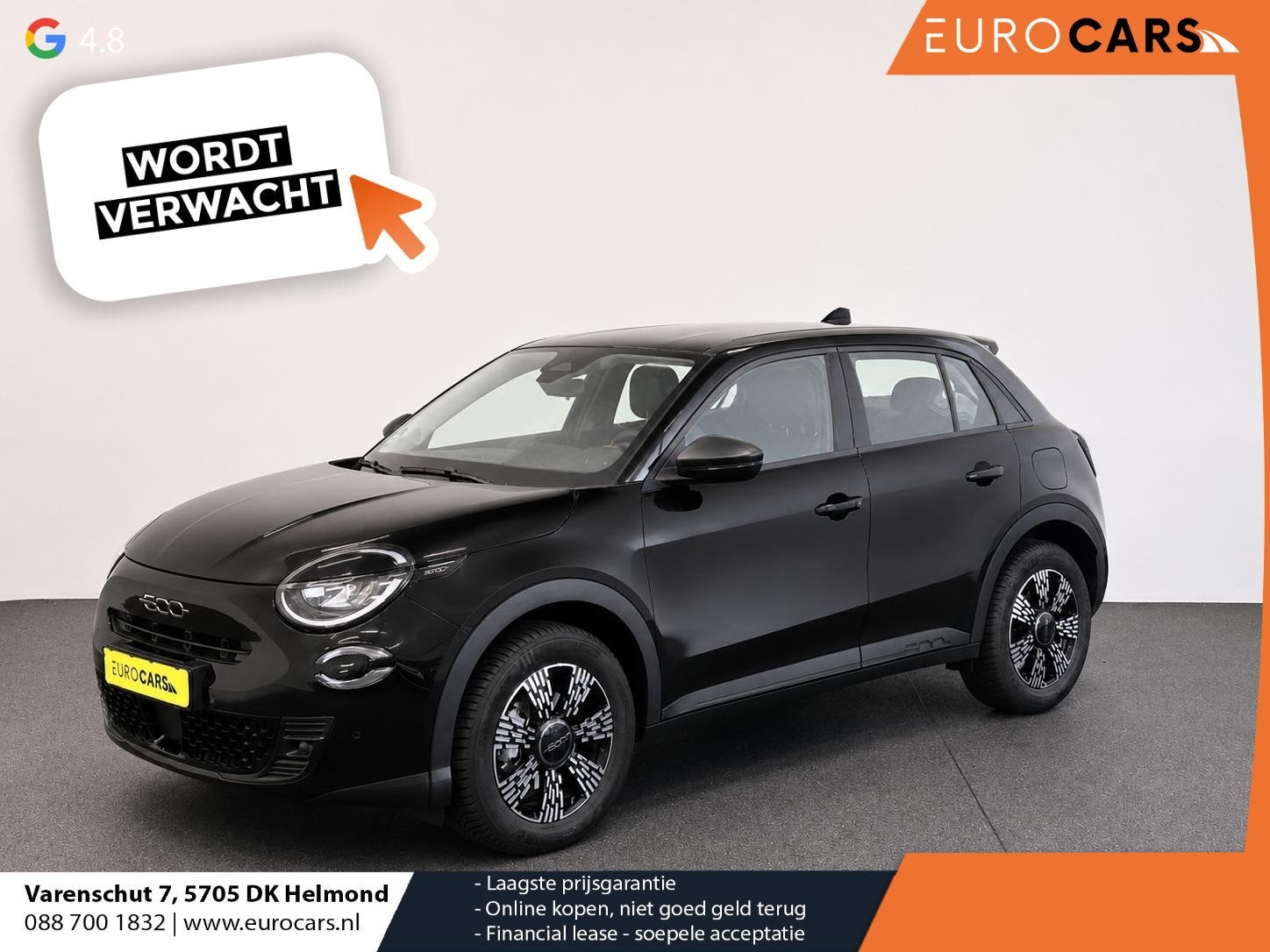 Fiat 600 1.2 Hybrid Icon Wireless CarPlay Stoelverwarming Cr, Auto's, Dealer onderhouden, Stof, Gebruikt, 1199 cc