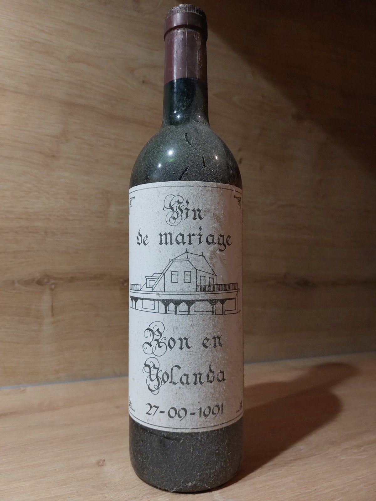 Vintage 'Vin de Mariage' Wijn - Ron en Yolanda 1991, Ophalen of Verzenden