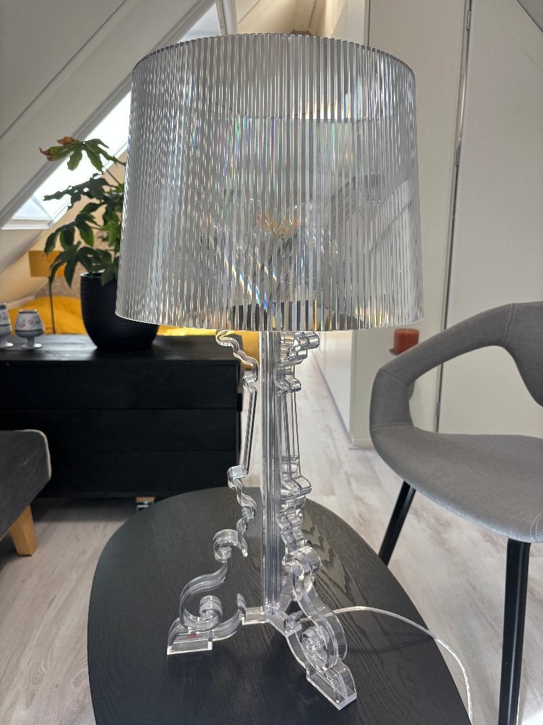 Kartell Tafellamp Bourgie transparant, Huis en Inrichting, Kunststof, Overige merken, Met kap, Ophalen of Verzenden