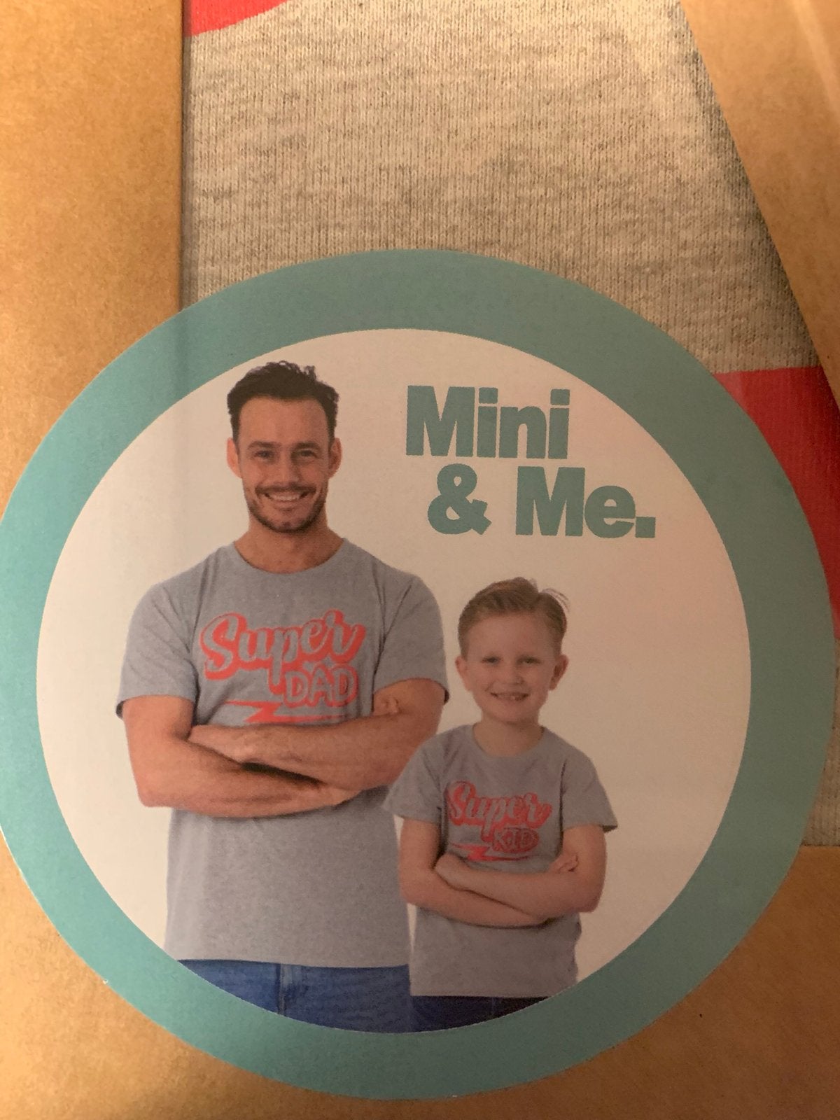 Mini & Me Super Dad & Super Kid T-shirt Set, Ophalen of Verzenden, Nieuw, Overige maten, Grijs