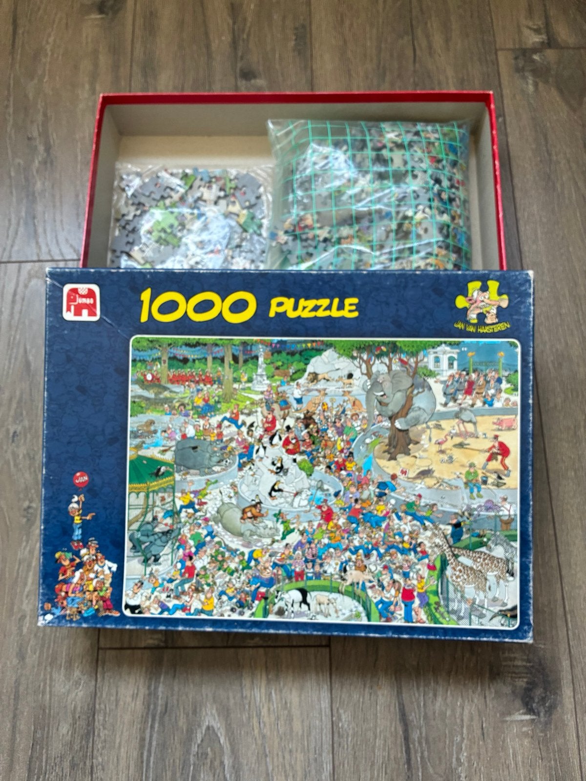 Jan van Haasteren 1000 stukjes puzzel - Dierentuin Artis, Ophalen, 500 t/m 1500 stukjes, Zo goed als nieuw, Legpuzzel